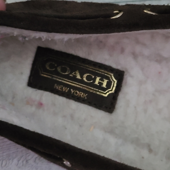 Coach Flats Moccasin Shoes Brown Gold Worn Once Size 6.5 Woman's - Picture 9 of 9